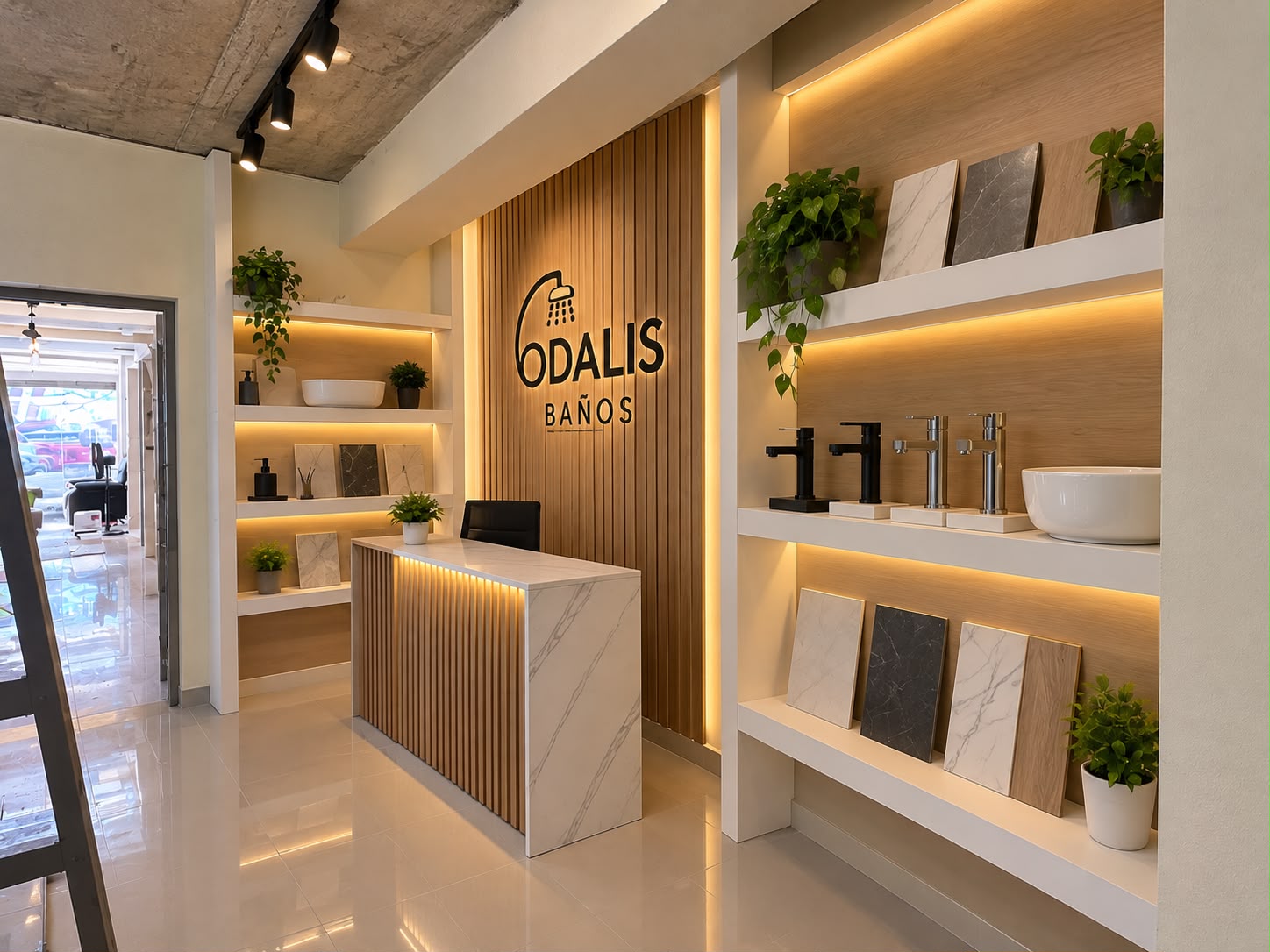 Muestras de acabados y accesorios